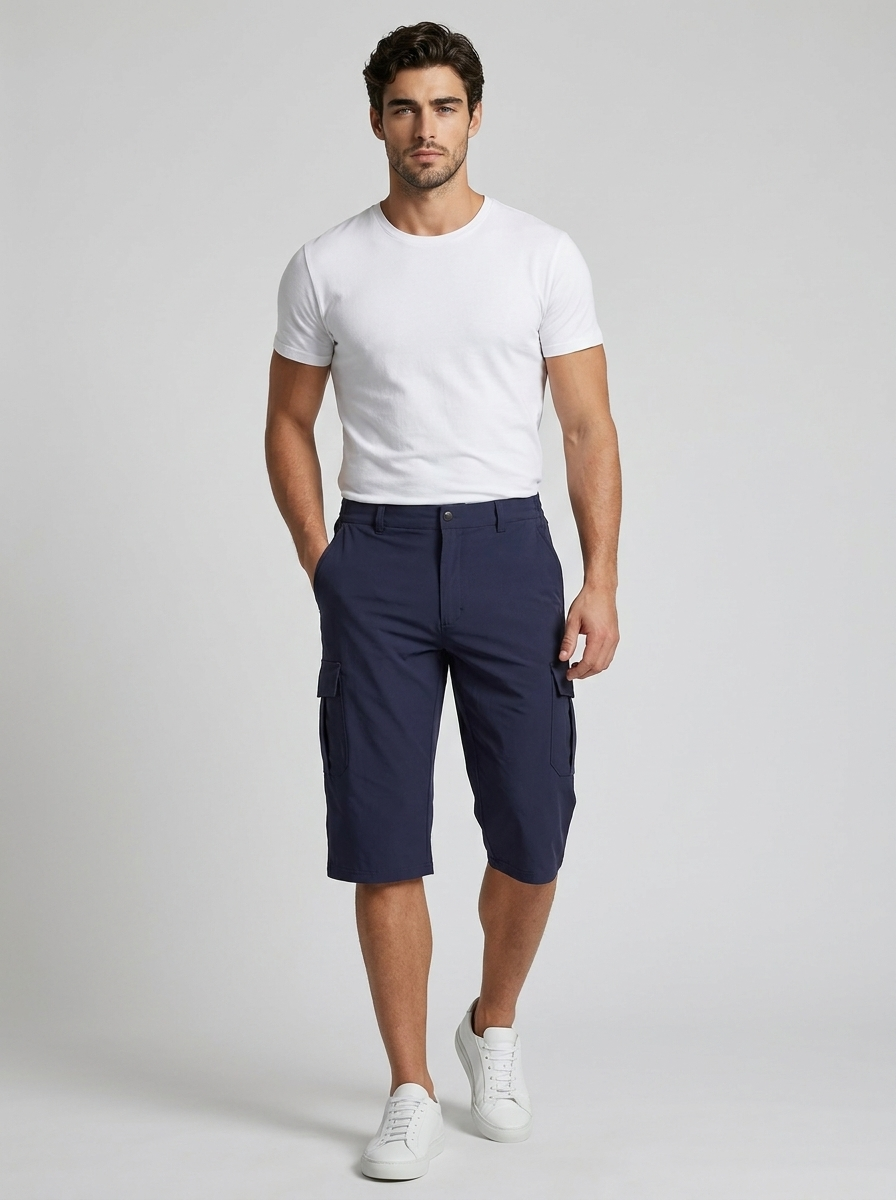 Men's cargo shorts with multiple pockets