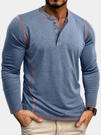 Men's blue classic long sleeve shirt