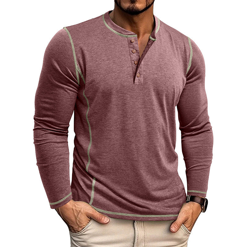 Men's khaki classic long sleeve shirt