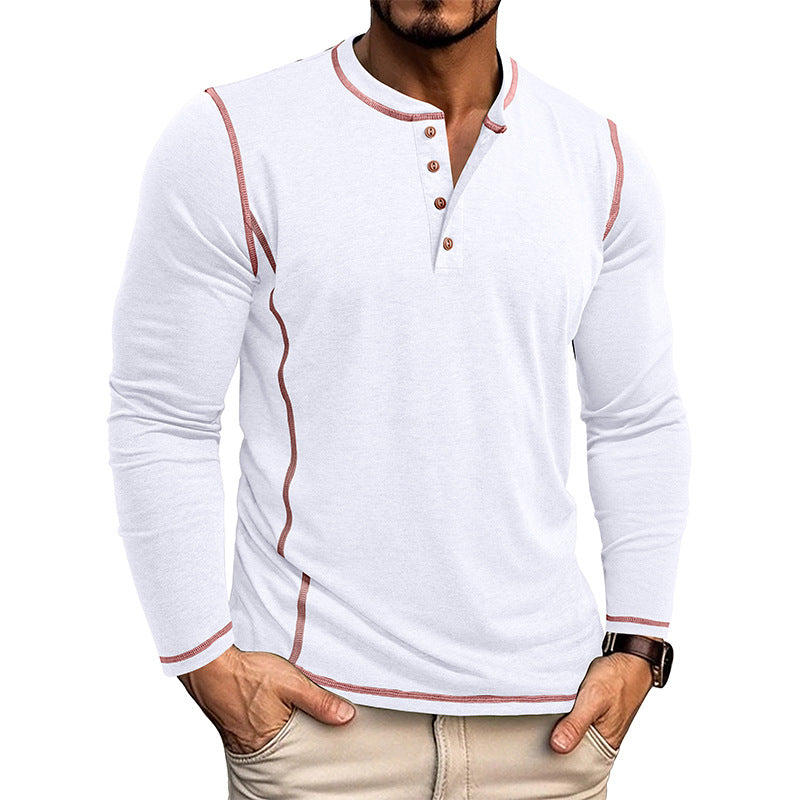 Men's khaki classic long sleeve shirt