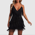 Effortless Bodycon Mini Dress With Fringe Detail 0