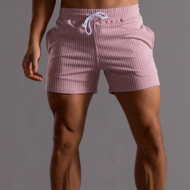 Effortless Men's Shorts, Striped Design, Relaxed Fit 2