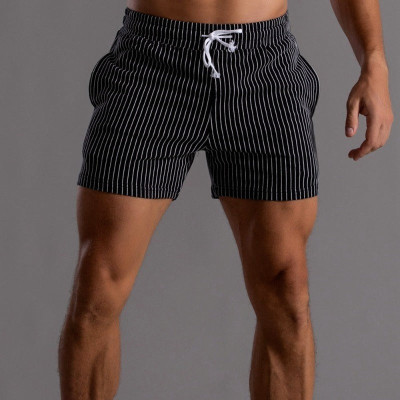 Effortless Men's Shorts, Striped Design, Relaxed Fit 3