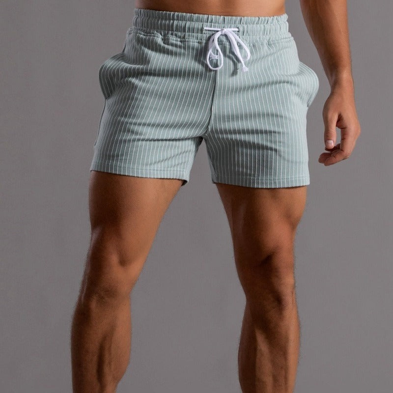 Effortless Men's Shorts, Striped Design, Relaxed Fit 4