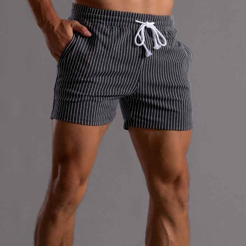 Effortless Men's Shorts, Striped Design, Relaxed Fit 5