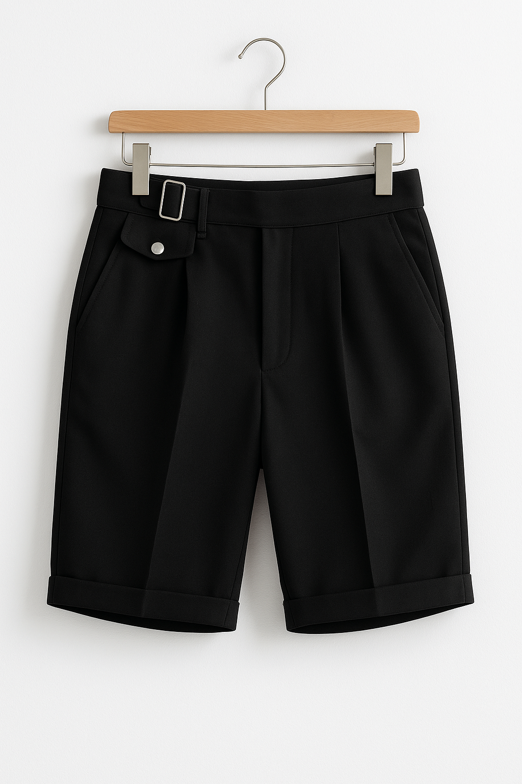 Effortless Tailored Mens Shorts With Cuffed Hems 0