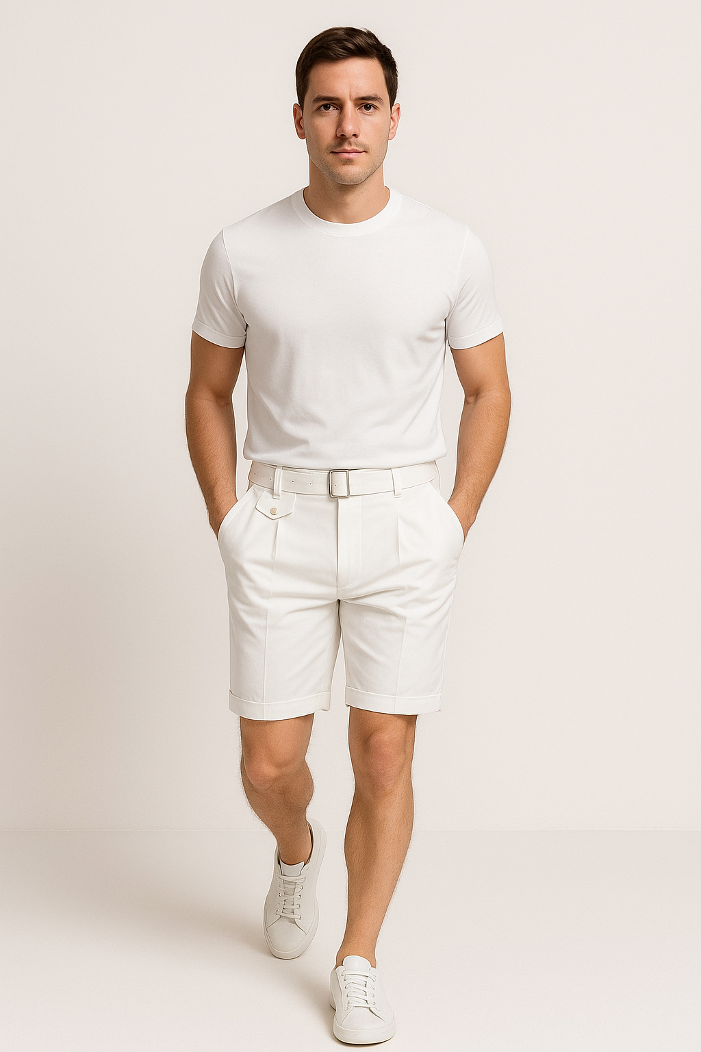Effortless Tailored Mens Shorts With Cuffed Hems 2