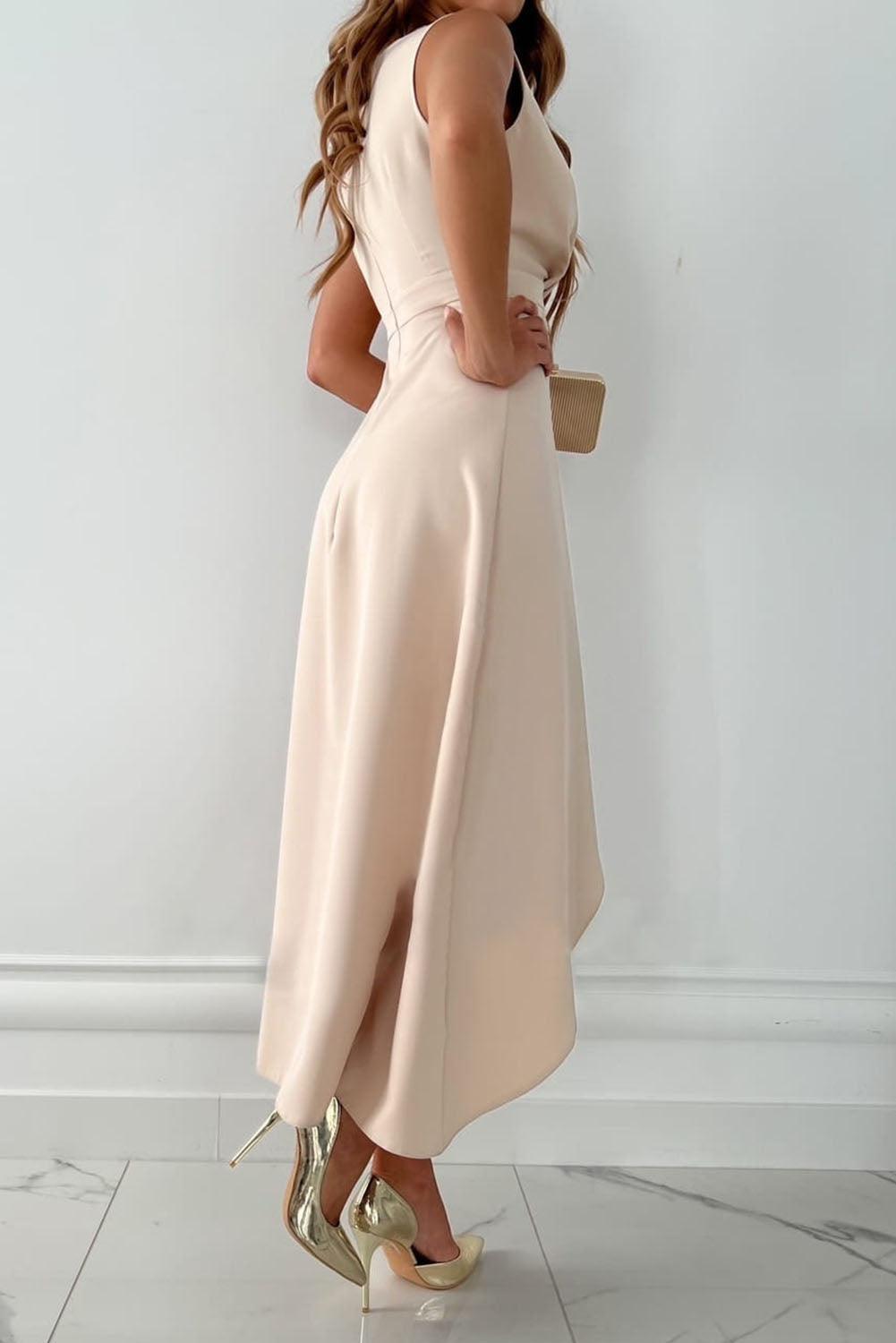 Effortless Wrap Dress V-Neck Midi Style 1