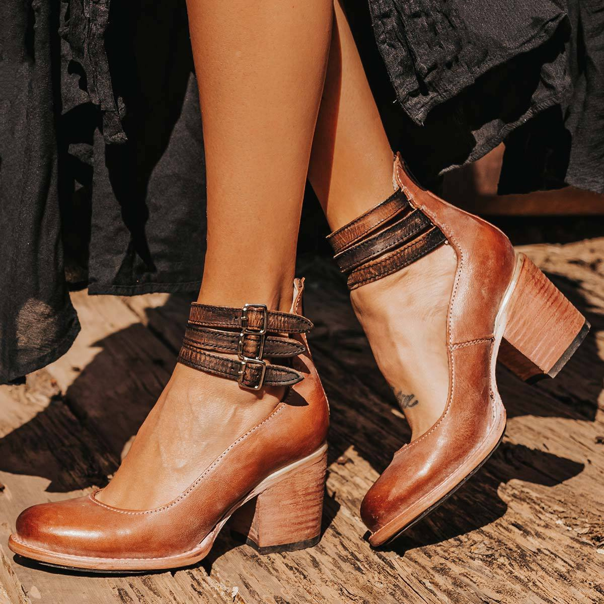 Elegant Ankle Strap Heels With Block Heel 10