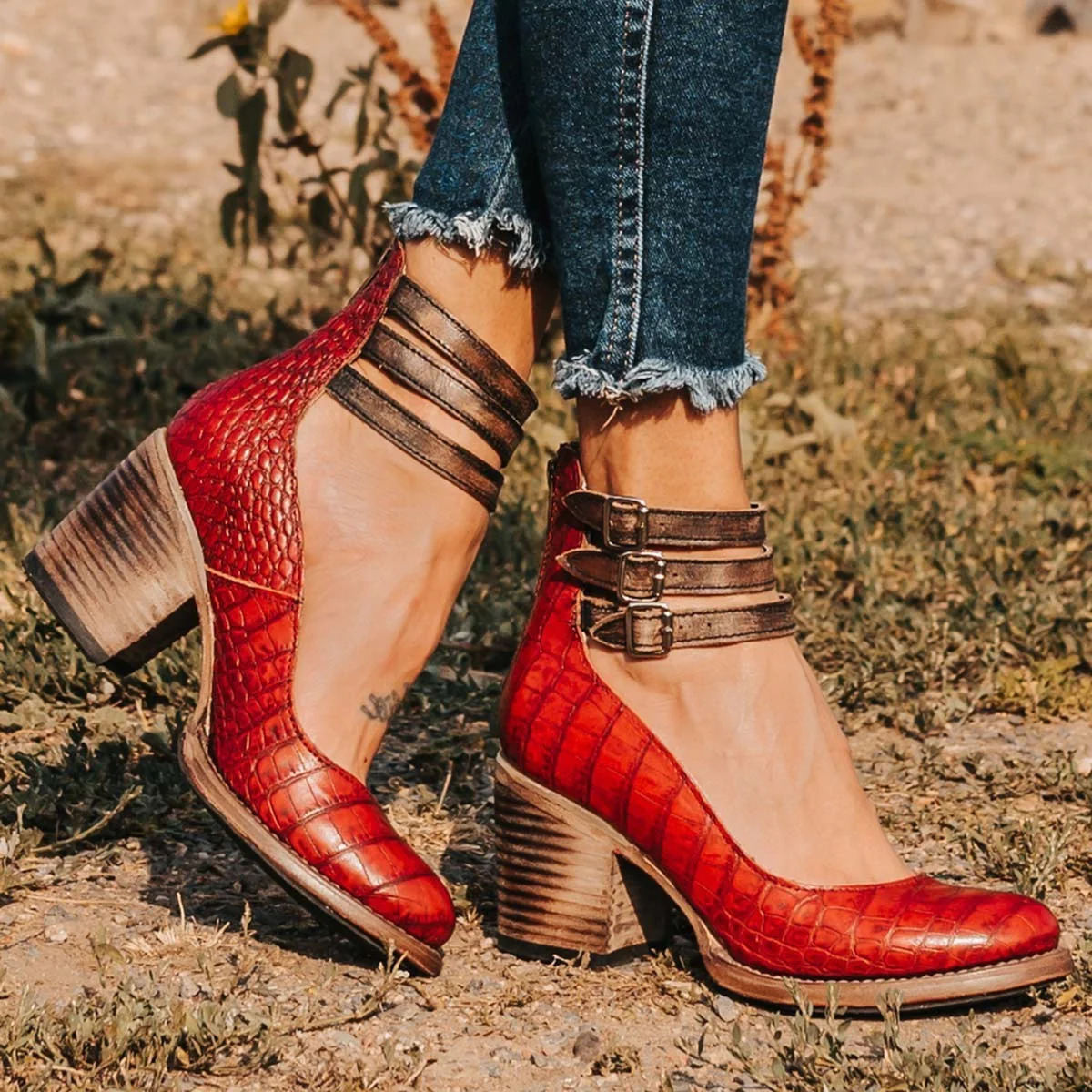 Elegant Ankle Strap Heels With Block Heel 13