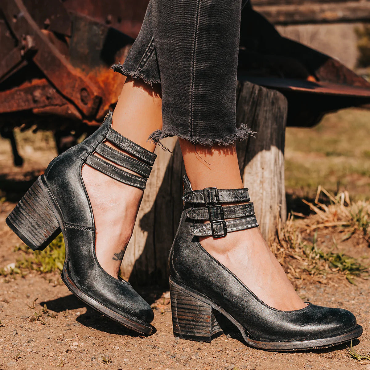 Elegant Ankle Strap Heels With Block Heel 14