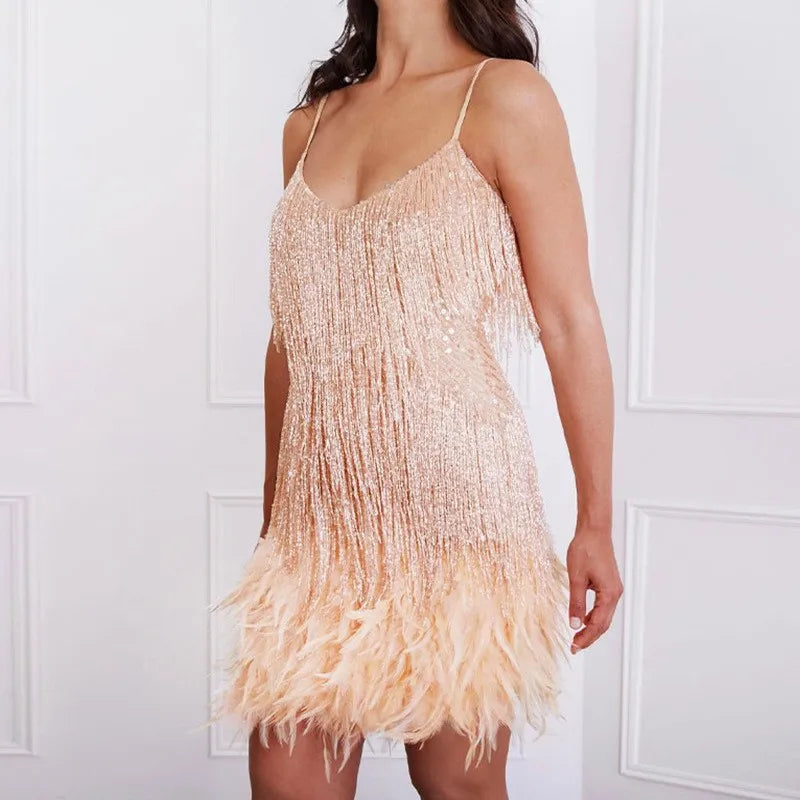 Elegant Cocktail Dress With Fringe Detail 6