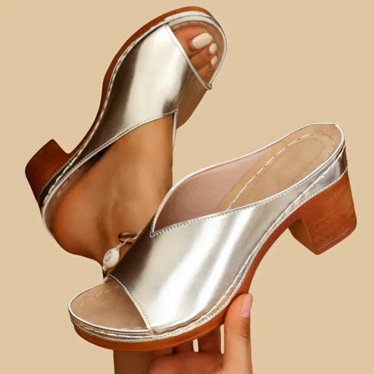 Elegant High Heel Sandals for Women, Chunky Design 4