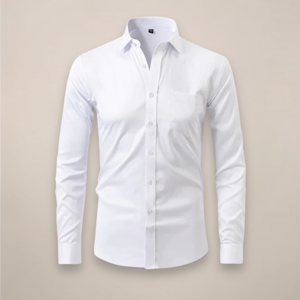 Elegant Men's Dress Shirt Long Sleeve Structured Fit 1