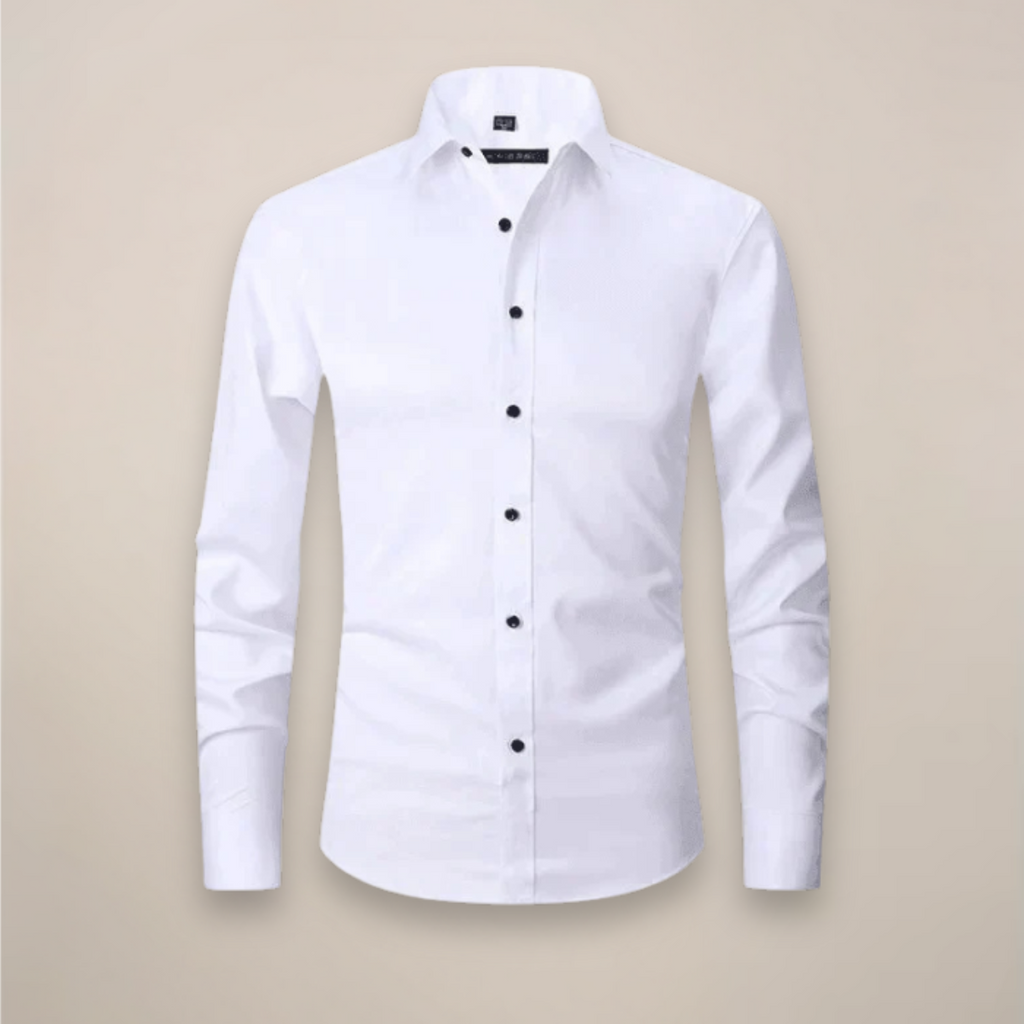 Elegant Men's Dress Shirt Long Sleeve Structured Fit 3