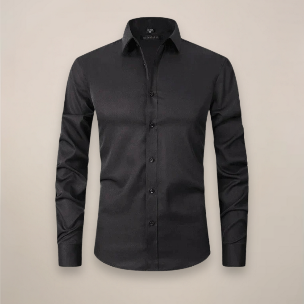 Elegant Men's Dress Shirt Long Sleeve Structured Fit 4