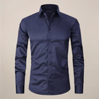 Elegant Men's Dress Shirt Long Sleeve Structured Fit 8