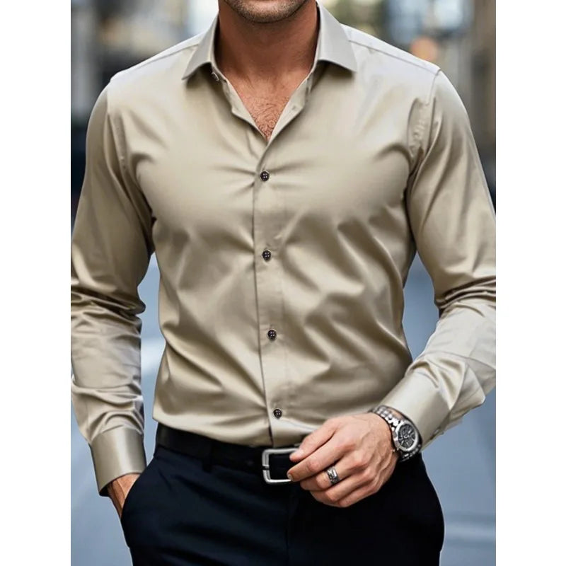 Elegant Men's Dress Shirt With Classic Collar 3