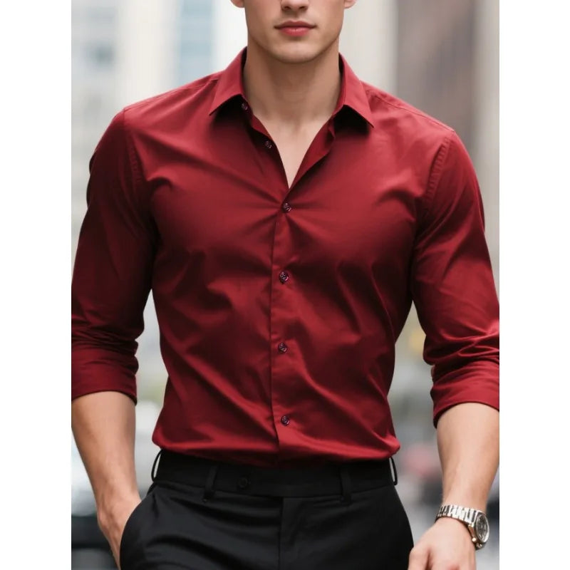Elegant Men's Dress Shirt With Classic Collar 4