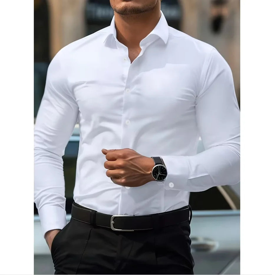 Elegant Men's Dress Shirt With Classic Collar 5