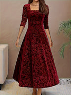 Elegant Midi Floral Dress For Wedding Guests 0