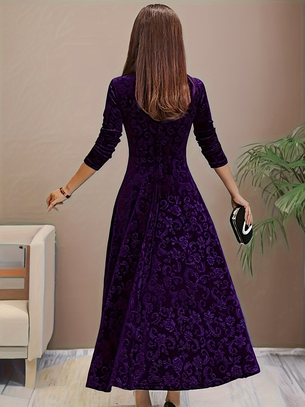Elegant Midi Floral Dress For Wedding Guests 6