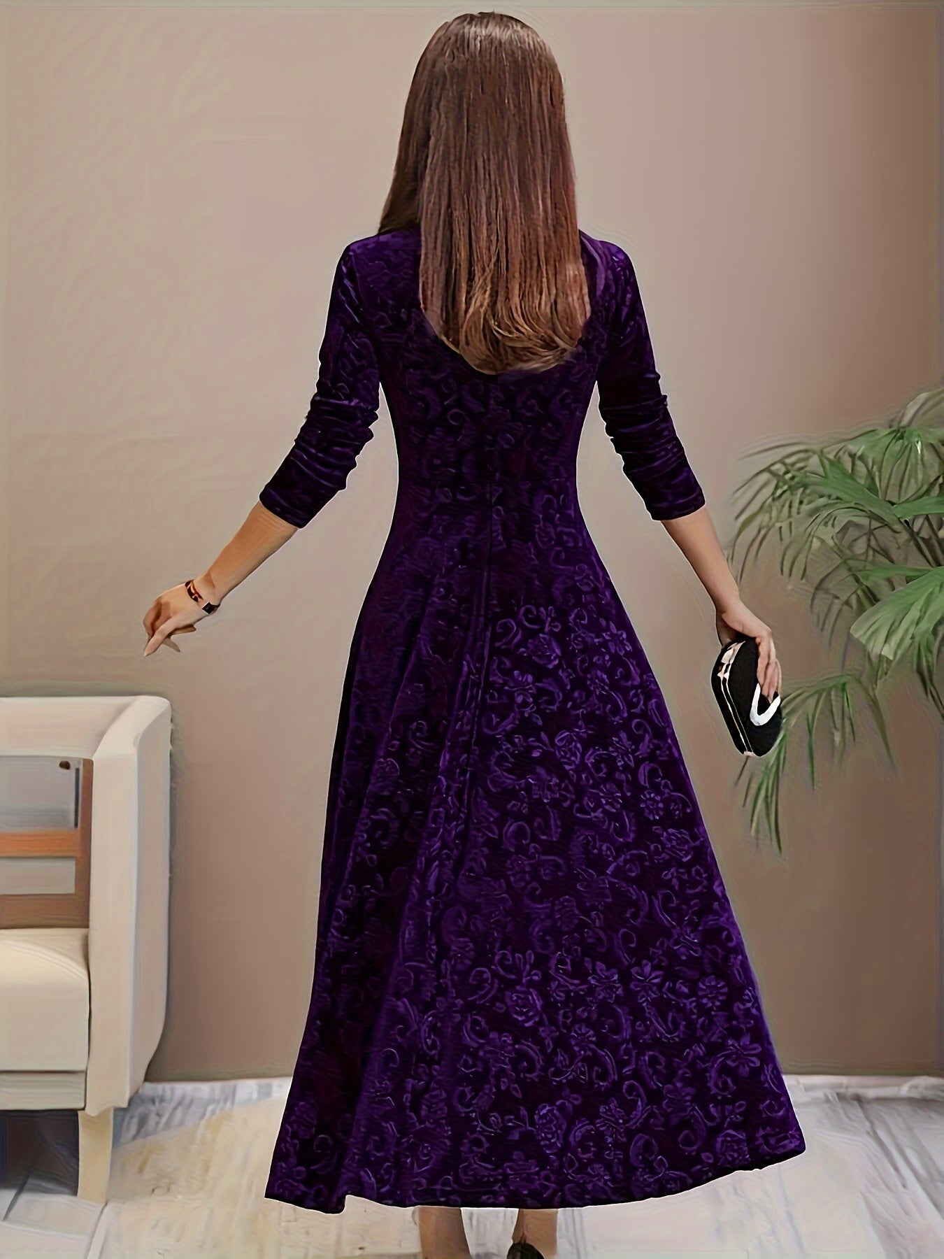 Elegant Midi Floral Dress For Wedding Guests 6