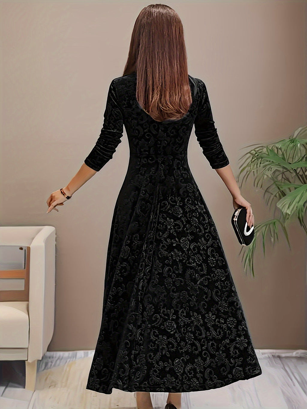 Elegant Midi Floral Dress For Wedding Guests 8