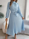 Elegant Midi Wedding Guest Dress With Pleats 0