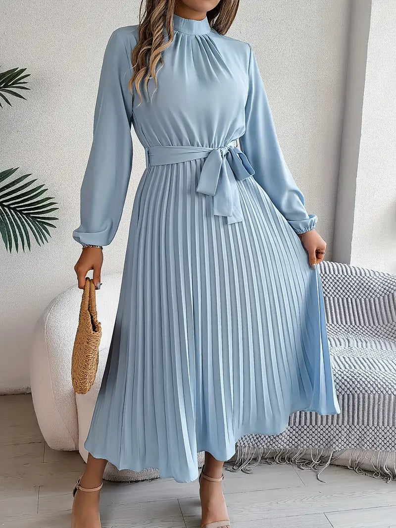 Elegant Midi Wedding Guest Dress With Pleats 0