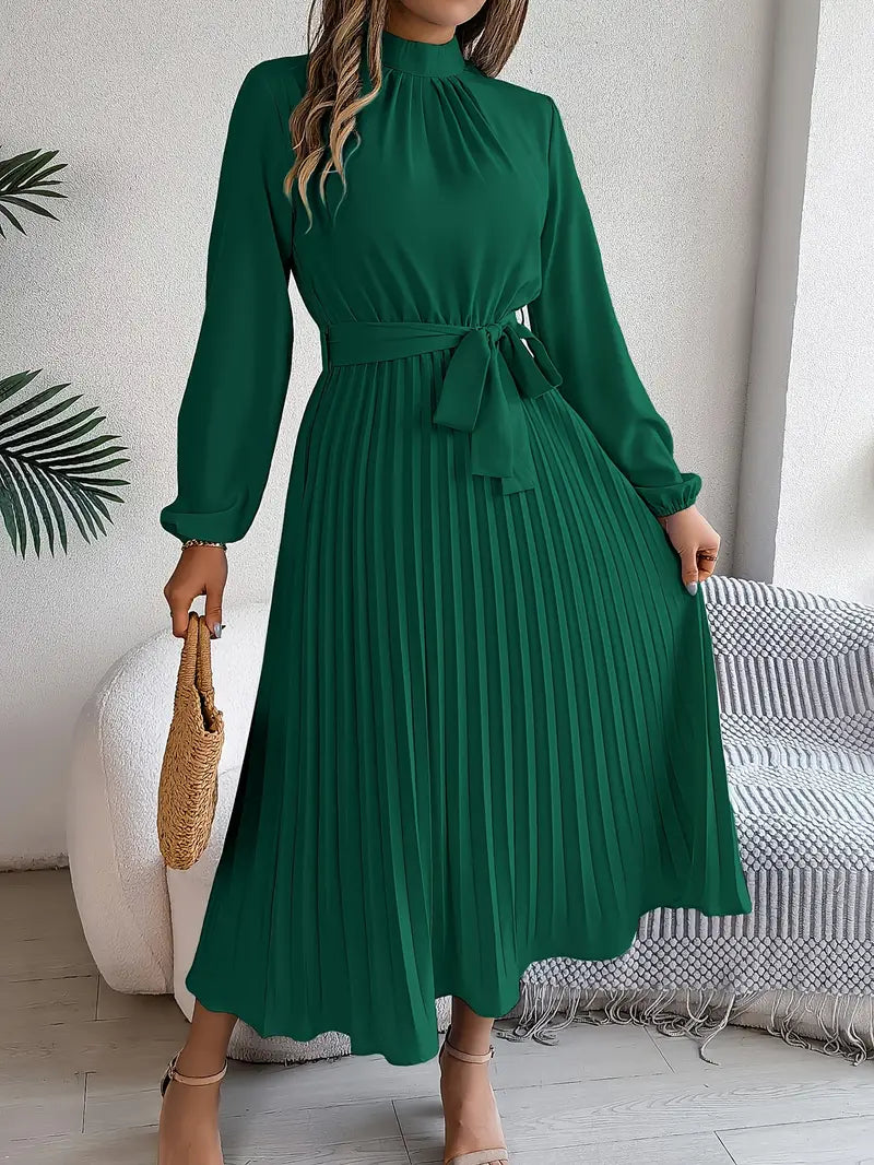 Elegant Midi Wedding Guest Dress With Pleats 2