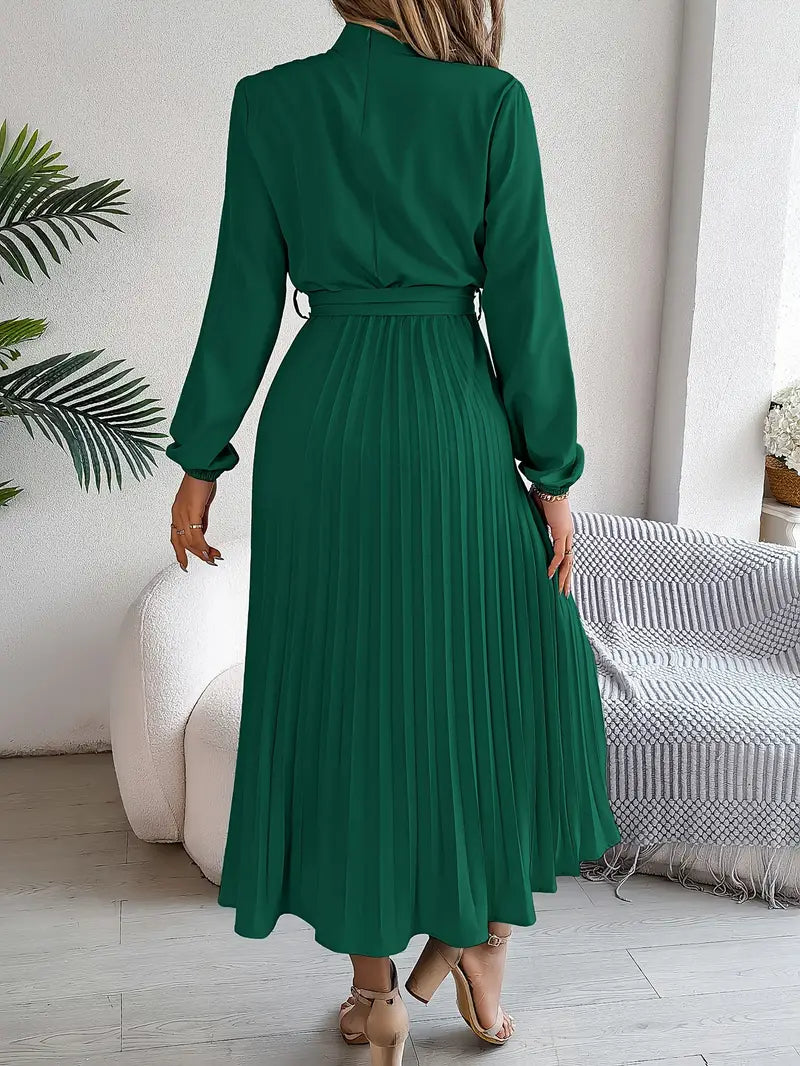 Elegant Midi Wedding Guest Dress With Pleats 3