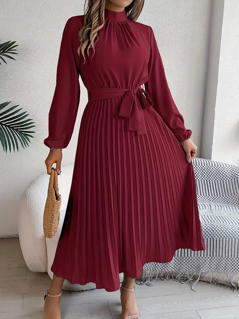 Elegant Midi Wedding Guest Dress With Pleats 4