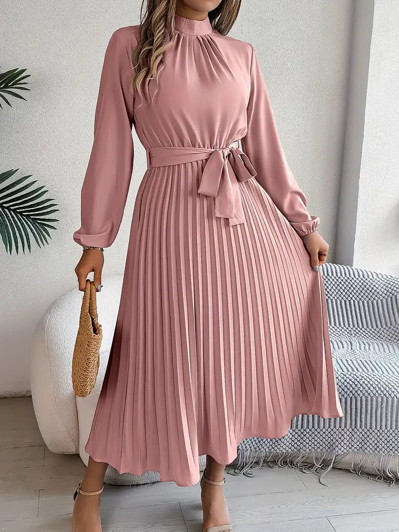 Elegant Midi Wedding Guest Dress With Pleats 6