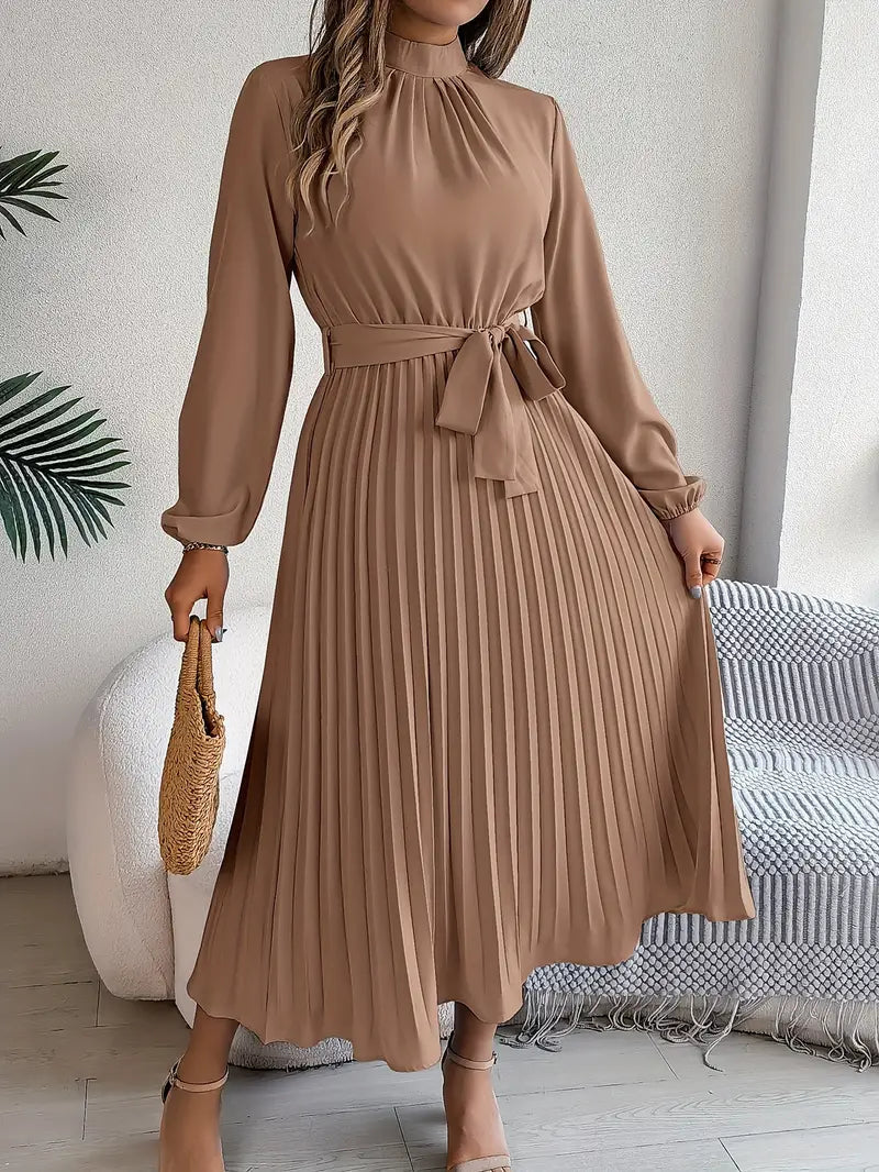 Elegant Midi Wedding Guest Dress With Pleats 8