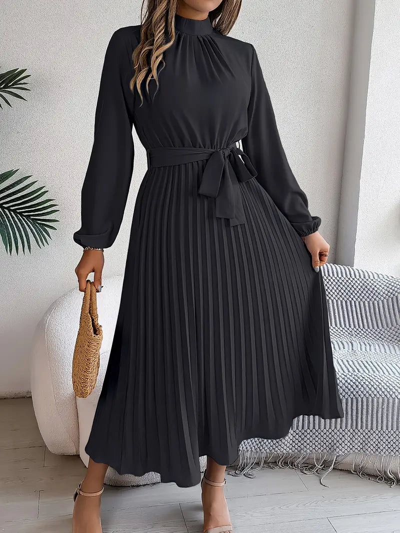 Elegant Midi Wedding Guest Dress With Pleats 9