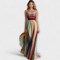 Elegant Strapless Summer Dress With Pleated Skirt 0