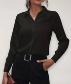 Elegant Tailored Blouse With Classic Collar 0