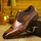 Elegant Two-Tone Oxford Shoes With Wingtip Design 0