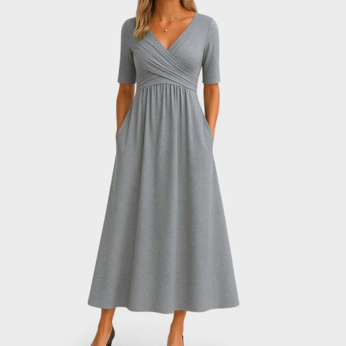 Elegant White Midi Dress With Floral Print 0