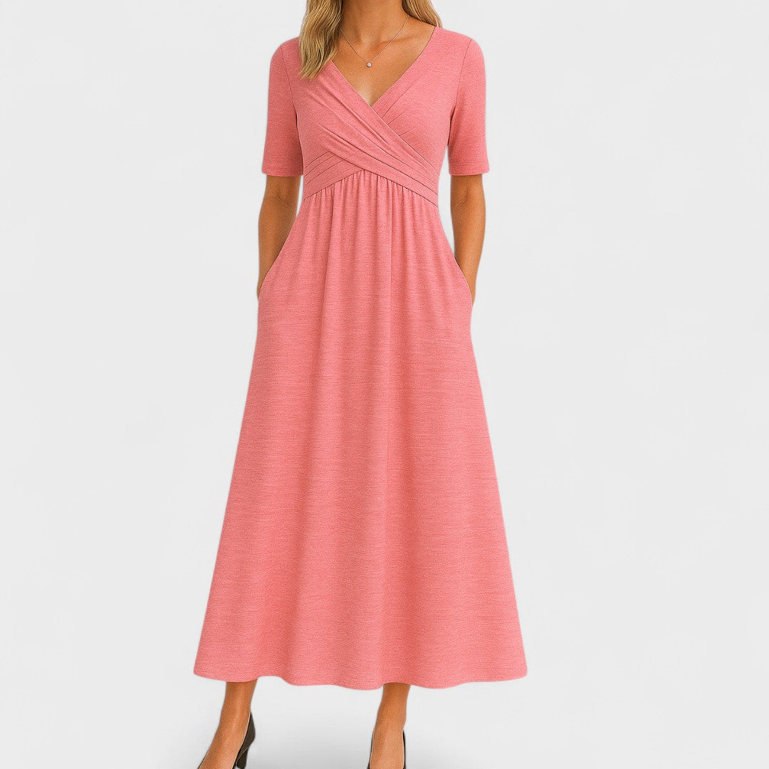 Elegant White Midi Dress With Floral Print 6