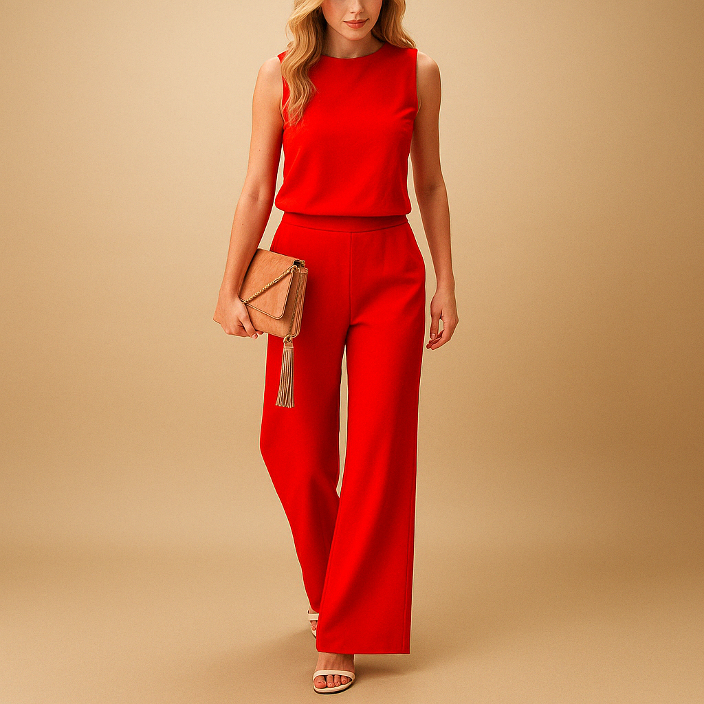 Elegant Wide Leg Jumpsuit For Women, Relaxed Fit 2