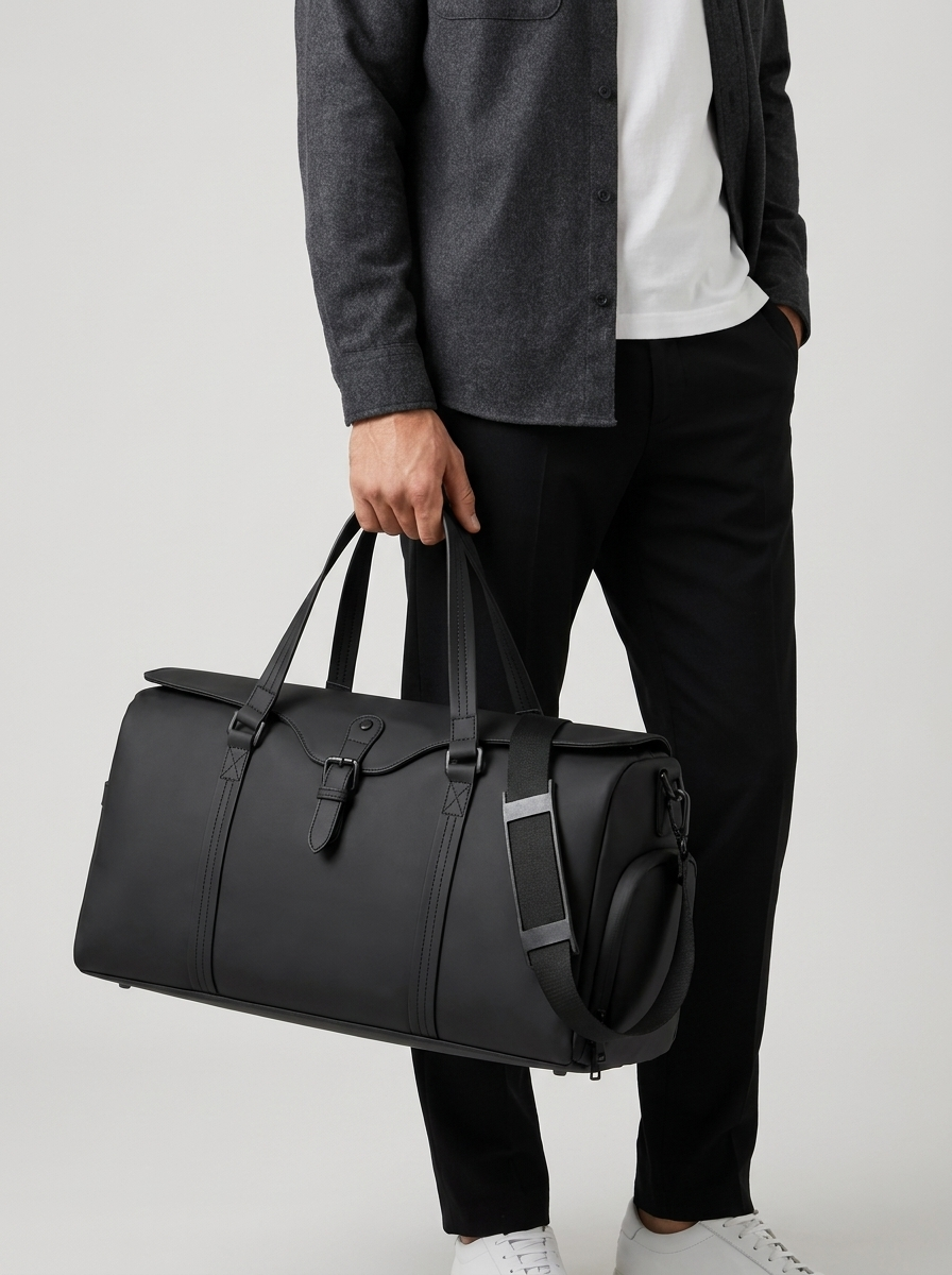 Men's weekend holdall bag with a shoe compartment