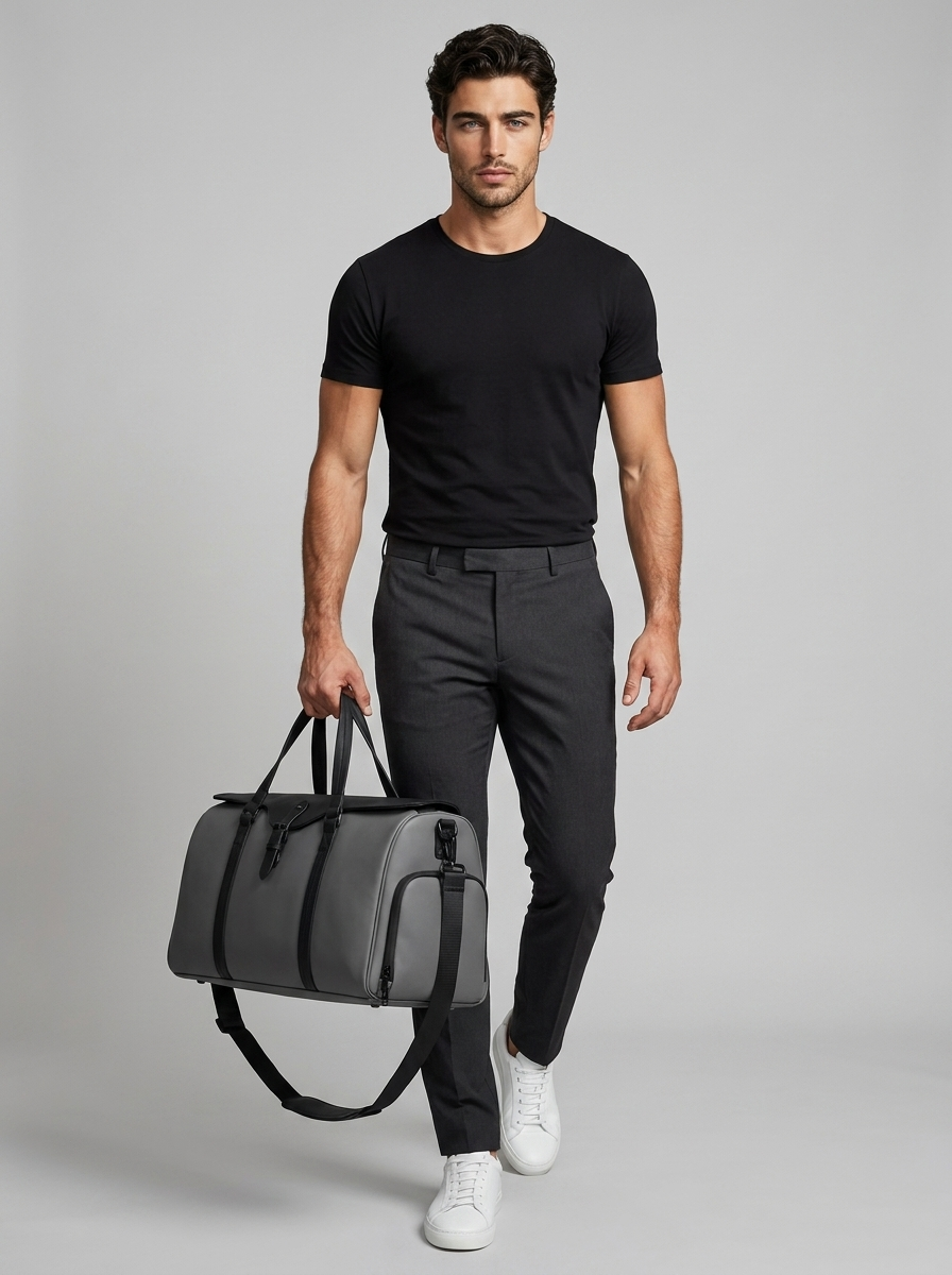 Men's weekend holdall bag with a shoe compartment