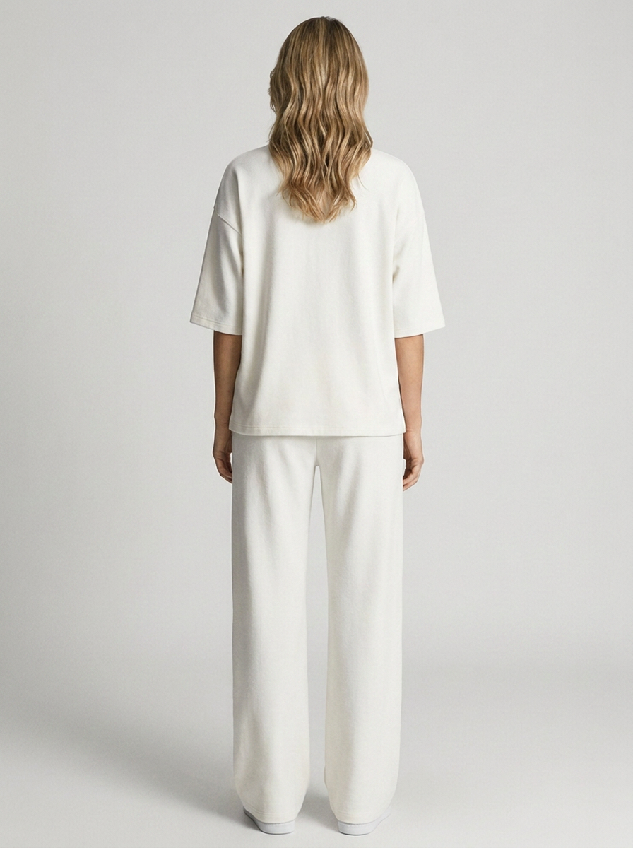 Women's oversized co-ord set with a tee and wide-leg trousers