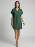Women's ribbed summer dress with a V-neck