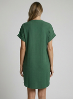Women's ribbed summer dress with a V-neck