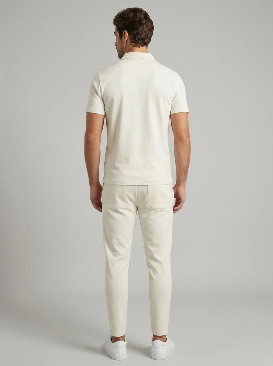 Men's zip polo and trousers co-ord set