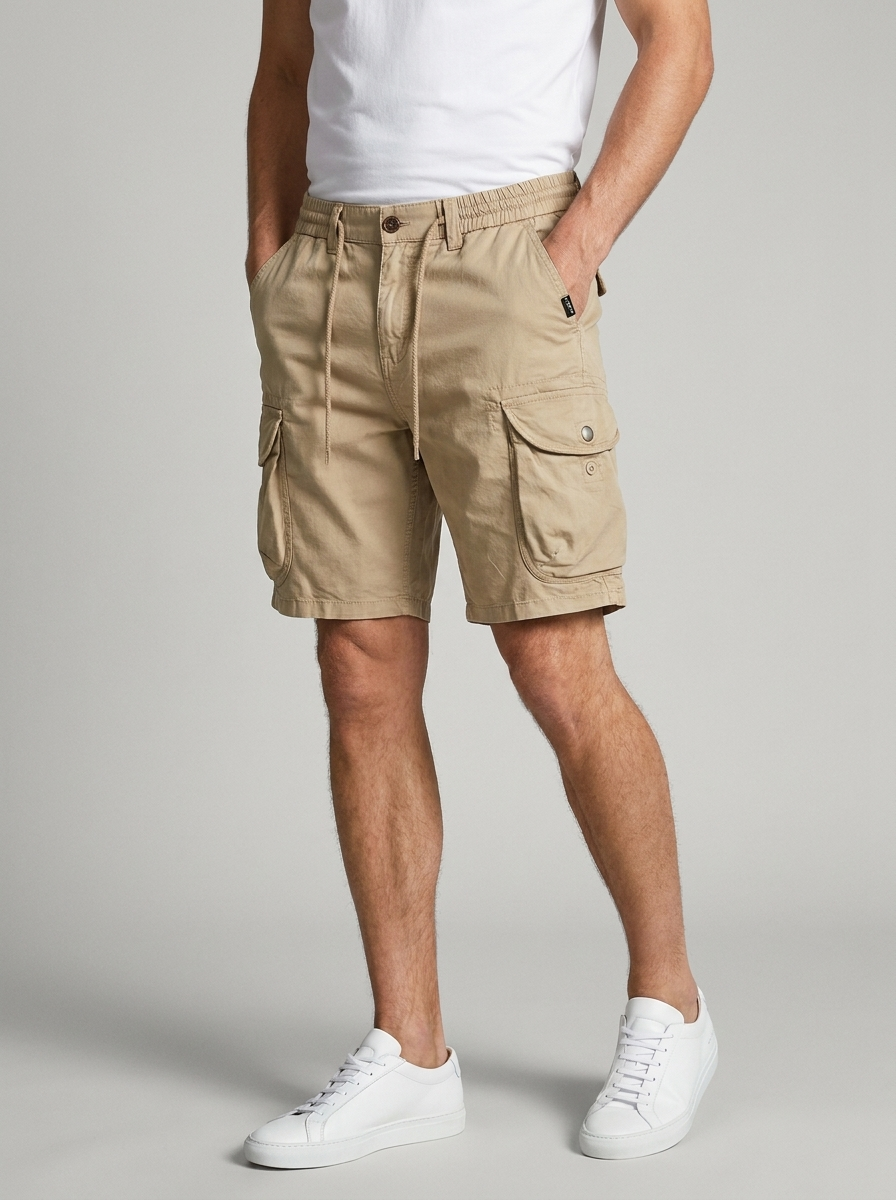 Men's combat cargo shorts with large pockets