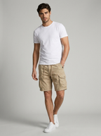 Men's combat cargo shorts with large pockets